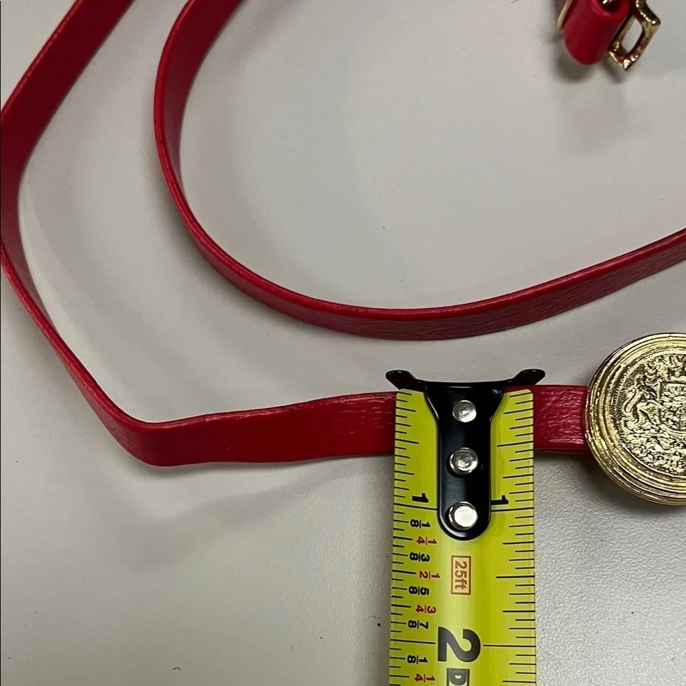 Red Belt with Gold Coin Accents